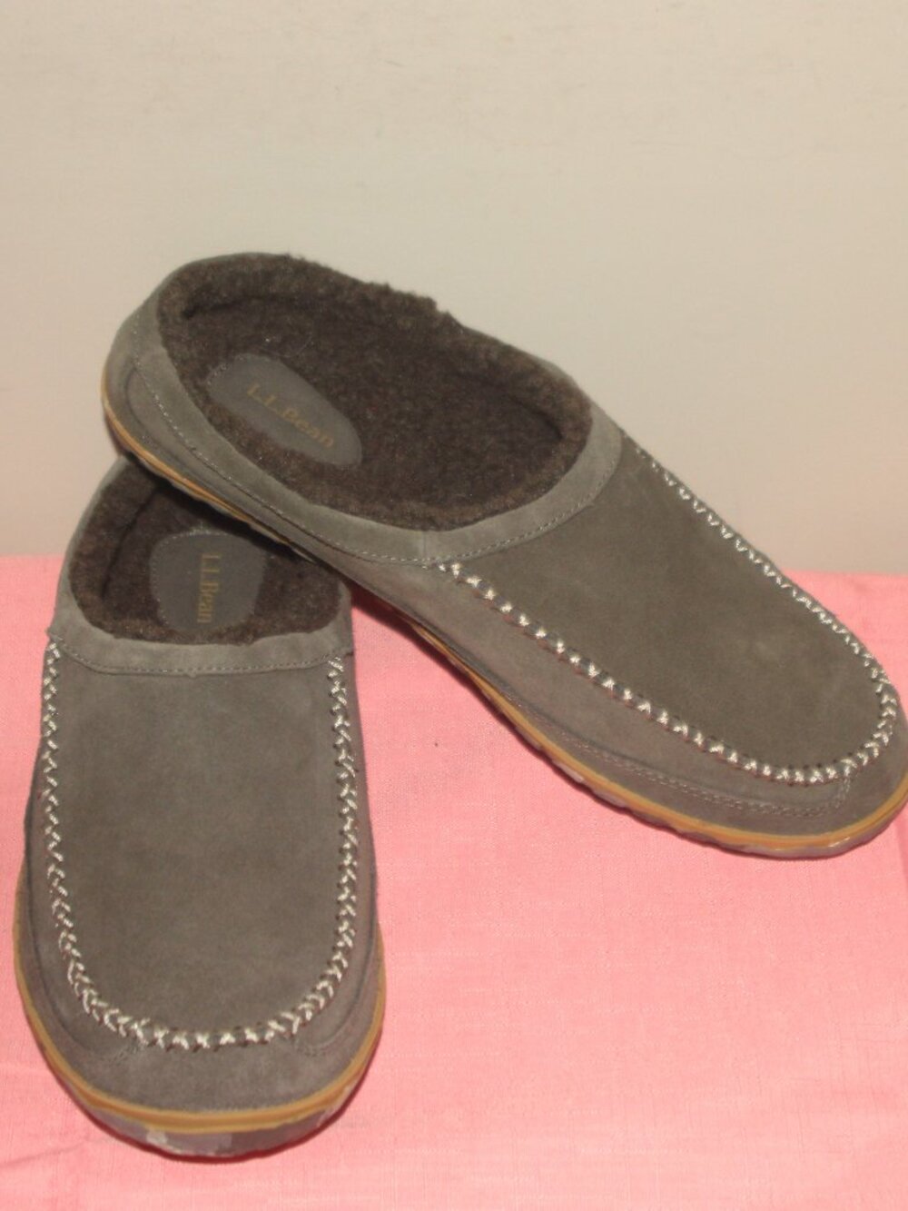 10A EC MENS L.L. BEAN SLIPPER/SLIDES - 11 - FUR LINED